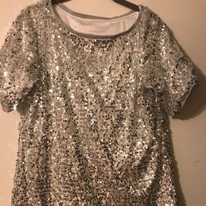 Silver Sequin Top
